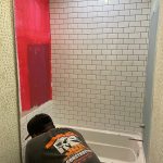 Bathroom renovation during